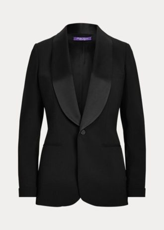 Chaquetas de esmoquin de lana Ralph Lauren Sawyer para mujer, color negro