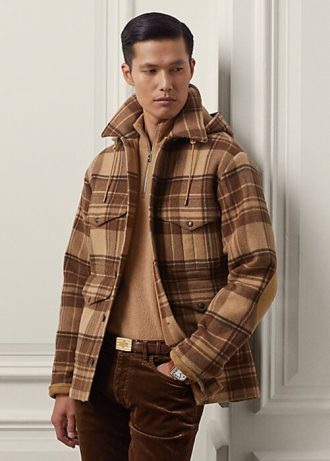 Chaquetas de lana a cuadros Ralph Lauren Nichols para hombre, color marrón