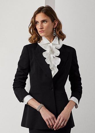 Chaquetas de lana Meritta Barathea de Ralph Lauren para mujer, color negro