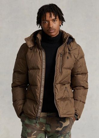 Chaquetas de plumón impermeables Ralph Lauren para hombre en color marrón