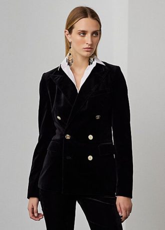 Chaquetas de terciopelo Ralph Lauren Camden negras para mujer