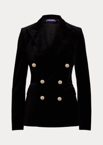 Chaquetas de terciopelo Ralph Lauren Camden negras para mujer