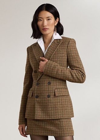Chaquetas de tweed a cuadros Ralph Lauren Donaldson para mujer en color marrón