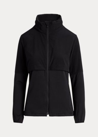 Chaquetas híbridas con capucha plegable Ralph Lauren para mujer, color negro