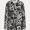 Cortavientos con capucha y estampado floral Ralph Lauren para mujer, color negro y blanco Cortavientos con capucha y estampado floral Ralph Lauren para mujer, color negro y blanco