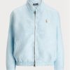 Cortavientos de lino Ralph Lauren azul para mujer