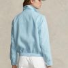 Cortavientos de lino Ralph Lauren azul para mujer