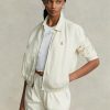 Cortavientos de lino Ralph Lauren blanco para mujer