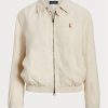 Cortavientos de lino Ralph Lauren blanco para mujer