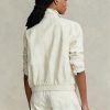 Cortavientos de lino Ralph Lauren blanco para mujer