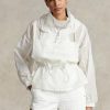 Cortavientos Ralph Lauren translúcido plegable para mujer, color blanco Cortavientos Ralph Lauren translúcido plegable para mujer, color blanco