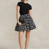 Faldas acampanadas con estampado floral de Ralph Lauren para mujer, en blanco y negro Faldas acampanadas con estampado floral de Ralph Lauren para mujer, en blanco y negro