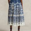 Faldas acampanadas de gasa con cuentas y estampado Ralph Lauren en azul y blanco para mujer Faldas acampanadas de gasa con cuentas y estampado Ralph Lauren en azul y blanco para mujer