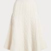 Faldas acampanadas de lana y cachemira con múltiples cables de Ralph Lauren para mujer en color crema Faldas acampanadas de lana y cachemira con múltiples cables de Ralph Lauren para mujer en color crema