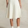 Faldas acampanadas de lana y cachemira con múltiples cables de Ralph Lauren para mujer en color crema Faldas acampanadas de lana y cachemira con múltiples cables de Ralph Lauren para mujer en color crema