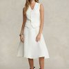 Faldas acampanadas de lino Ralph Lauren blancas para mujer