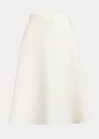 Faldas acampanadas de lino Ralph Lauren blancas para mujer