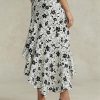 Faldas asimétricas de lino con volantes y estampado floral de Ralph Lauren para mujer en color crema/negro Faldas asimétricas de lino con volantes y estampado floral de Ralph Lauren para mujer en color crema/negro