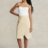 Faldas cruzadas de lino Ralph Lauren beige para mujer