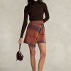 Faldas cruzadas multicolores con flecos y ribete de cuero de Ralph Lauren para mujer Faldas cruzadas multicolores con flecos y ribete de cuero de Ralph Lauren para mujer