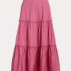 Faldas de algodón Ralph Lauren con corte A y capas en color fucsia para mujer