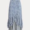 Faldas de crepé con volantes y estampado floral de Ralph Lauren para mujer en azul Faldas de crepé con volantes y estampado floral de Ralph Lauren para mujer en azul