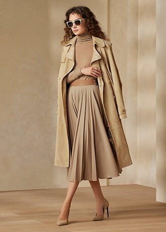 Faldas de franela elástica Witley de Ralph Lauren en beige para mujer