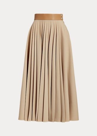 Faldas de franela elástica Witley de Ralph Lauren en beige para mujer
