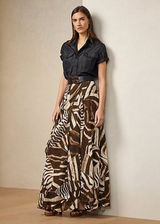 Faldas de gasa de lino con estampado de cebra Liliosa de Ralph Lauren para mujer en marrón