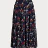Faldas de georgette arrugadas con estampado floral de Ralph Lauren para mujer Faldas de georgette arrugadas con estampado floral de Ralph Lauren para mujer