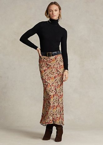Faldas de georgette arrugadas con flores de Ralph Lauren para mujer