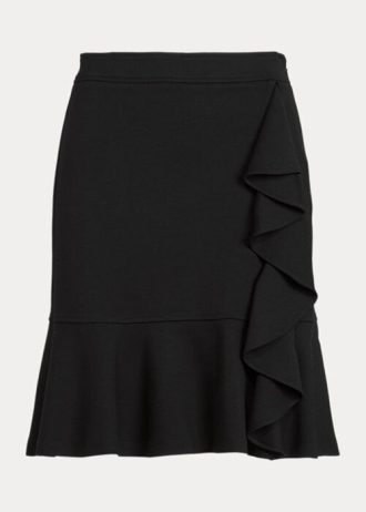 Faldas de punto con volantes de Ralph Lauren para mujer, color negro