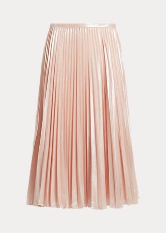 Faldas plisadas de gasa metalizada rosa de Ralph Lauren para mujer