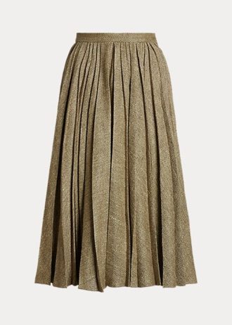 Faldas plisadas de sarga rota Ralph Lauren Arnav para mujer en color oliva