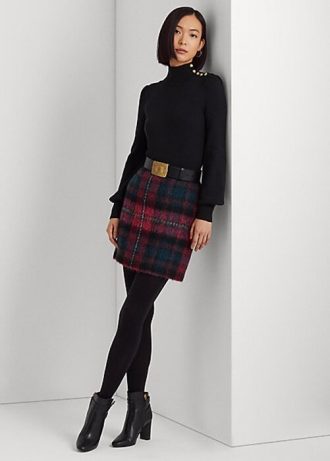 Faldas tubo de mohair a cuadros multicolor de Ralph Lauren para mujer