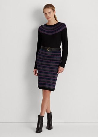 Faldas tubo multicolores Ralph Lauren Fair Isle de mezcla de algodón para mujer