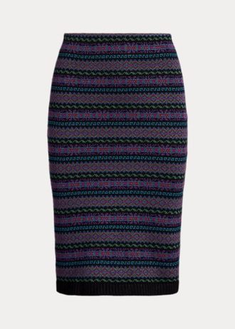 Faldas tubo multicolores Ralph Lauren Fair Isle de mezcla de algodón para mujer