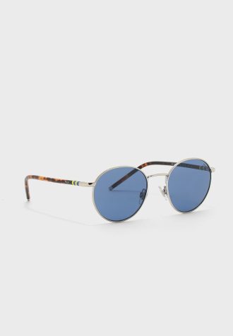 Gafas de sol redondas Ralph Lauren 0PH3133 plateadas para hombre