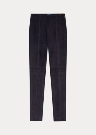 Leggings de ante de piel de cordero Ralph Lauren para mujer en color azul marino