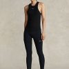 Leggings elásticos con estribo de Ralph Lauren para mujer, color negro