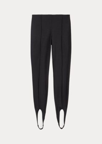 Leggings elásticos de punto con estribos y pinzas de Ralph Lauren para mujer, color negro