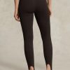 Leggings Ralph Lauren con cremallera lateral elástica y estribo para mujer, color marrón Leggings Ralph Lauren con cremallera lateral elástica y estribo para mujer, color marrón