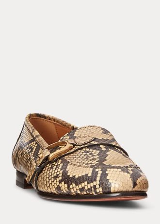 Mocasines de piel de serpiente Ralph Lauren Avah Welington Ayers para mujer