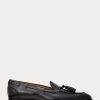 Mocasines negros de piel de becerro con borlas Ralph Lauren Luther para hombre