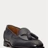 Mocasines negros de piel de becerro con borlas Ralph Lauren Luther para hombre