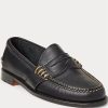 Mocasines negros Ralph Lauren Edric de cuero para hombre