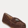 Mocasines Ralph Lauren Barnsbury de ante marrón para mujer Mocasines Ralph Lauren Barnsbury de ante marrón para mujer