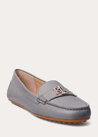 Mocasines Ralph Lauren Barnsbury de piel napa gris oscuro para mujer