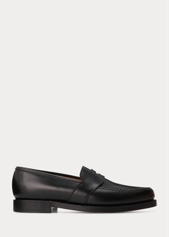 Mocasines Ralph Lauren Braygan de piel de becerro negros para hombre
