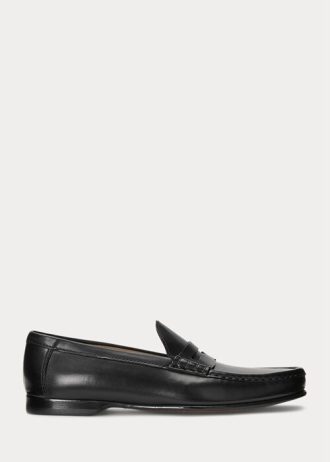 Mocasines Ralph Lauren Chalmers de piel de becerro bruñida para hombre, color negro